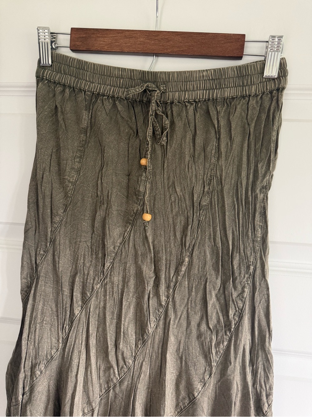 Young Threads Olive Green Boho Maxi Skirt Size Medium NWT - Picture 4 of 14
